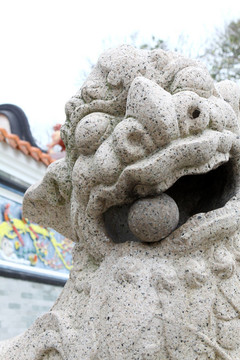 獅子雕像在香港寺外