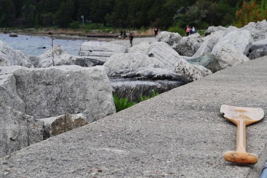 在背景中的海灘槳