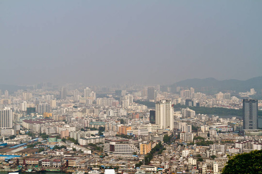 中國海南島；三亞鳥瞰城市
