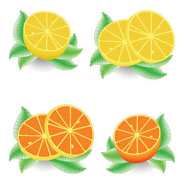 檸檬片和檸檬片
