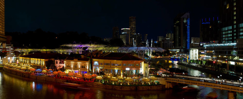 克拉克碼頭新加坡夜景全景