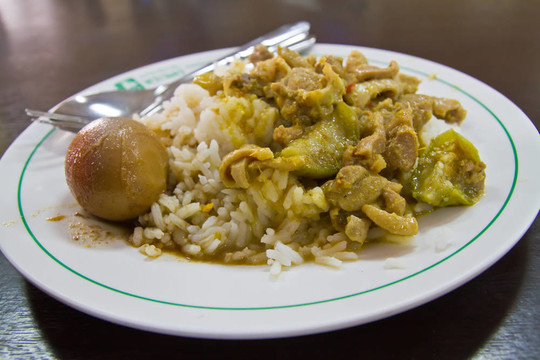 綠咖喱雞蛋飯