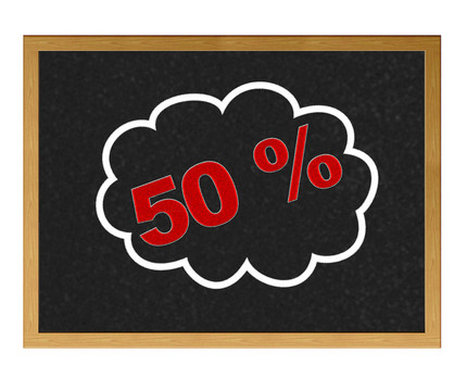 50%的折扣。