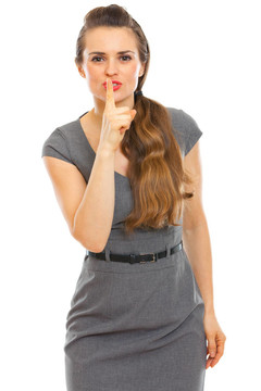 商業(yè)女性顯示噓…手勢