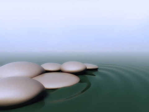 卵石在水