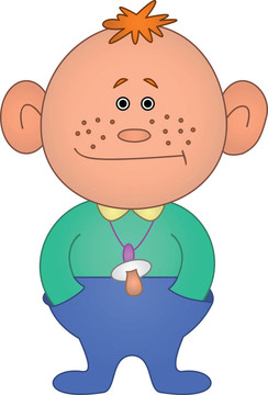 帶有一個傀儡的嬰兒