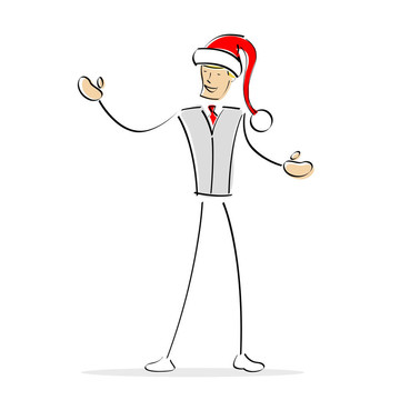 向量人與santa帽子