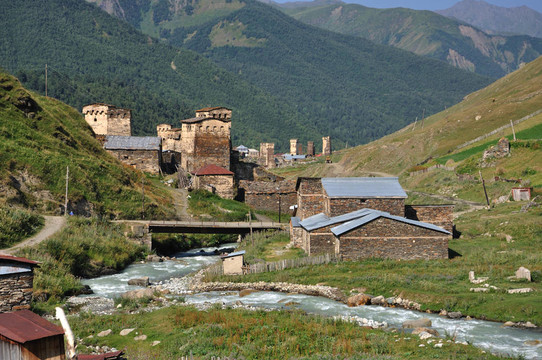 村usghuli Svaneti；格魯吉亞