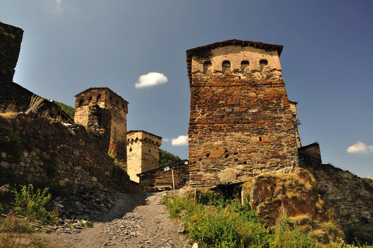 村usghuli Svaneti；格魯吉亞