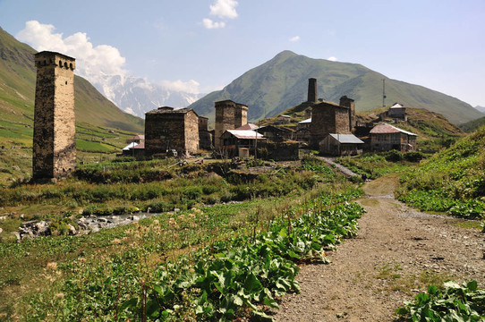 村usghuli Svaneti；格魯吉亞