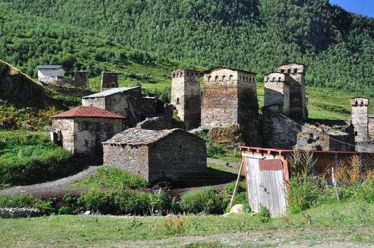 村usghuli Svaneti；格魯吉亞