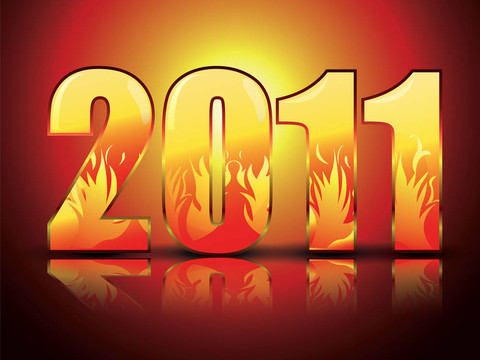 具有程式化人物的新年背景