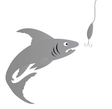 大魚和釣魚匙誘餌