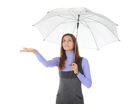 一個(gè)帶有雨傘的商人的形象