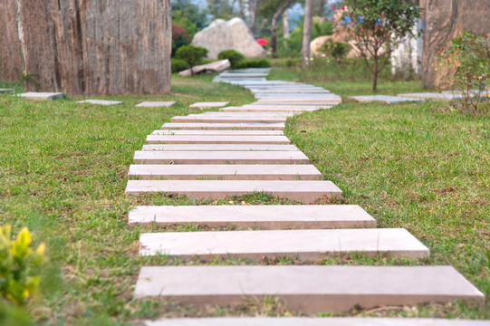 公園里的石頭路