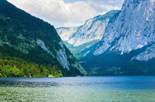 高山夏季湖泊景觀