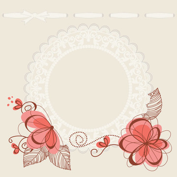 花背景花邊框