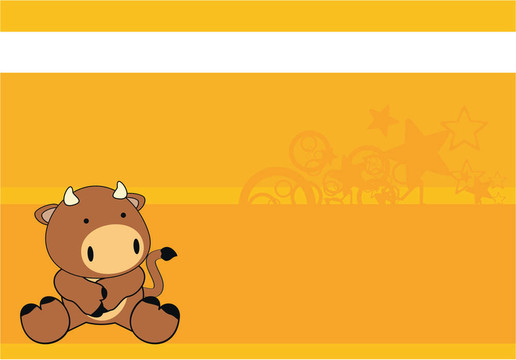 公牛寶寶卡通坐背景