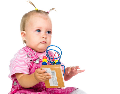 具有發(fā)育玩具的小嬰兒