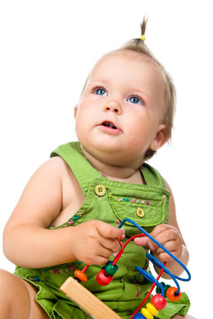 具有發(fā)育玩具的小嬰兒