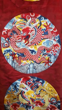 龍袍朝服刺繡補(bǔ)子