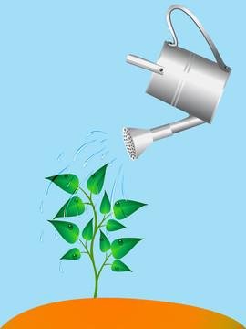 植物澆水可以從灑