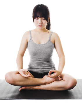 中國女人做瑜伽。