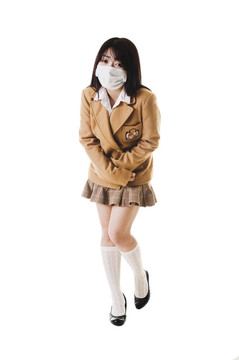 生病的中國(guó)女孩。