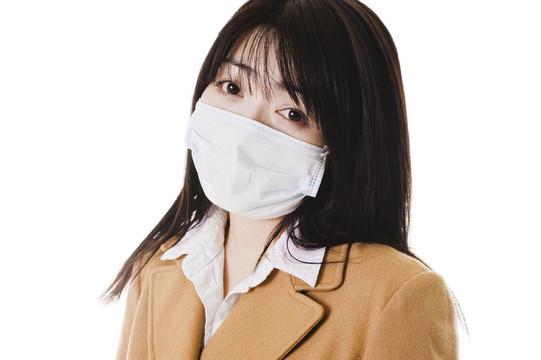 生病的中國女孩。