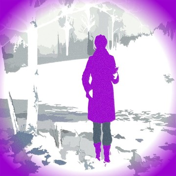 冬季散步的女人