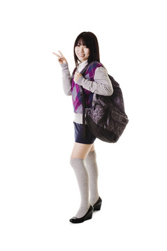中國女孩肖像。