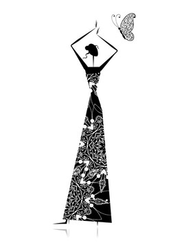 時(shí)尚女孩剪影婚紗禮服供您設(shè)計(jì)