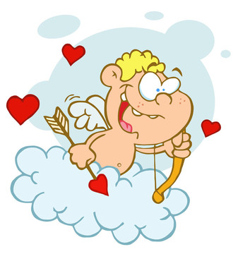 Cupid用弓和箭飛行