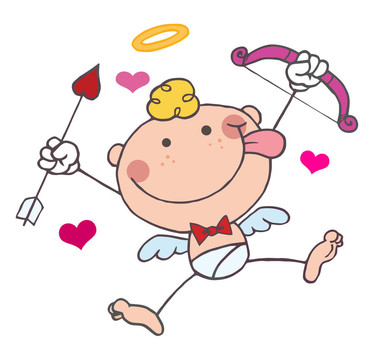 Cupid用弓和箭飛行