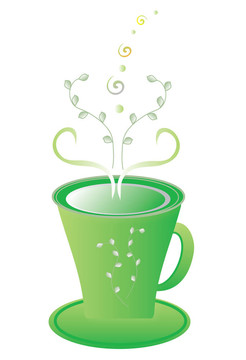 薄荷绿茶杯