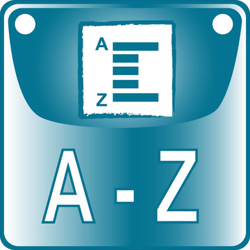 從A到Z的藍(lán)色按鈕字典搜索列表中找到去