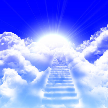 階梯上升到天空