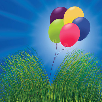 天空中有许多彩色的气球