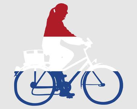 騎自行車的荷蘭女人