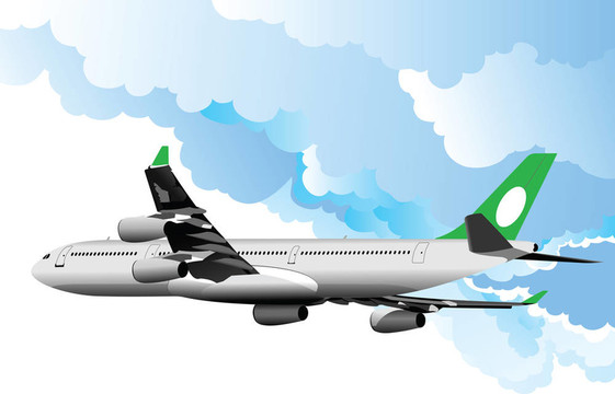 乘飛機(jī)。彩色空間