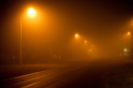 在一個非常霧夜的道路