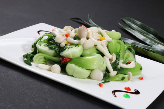 蘑菇炒小白菜