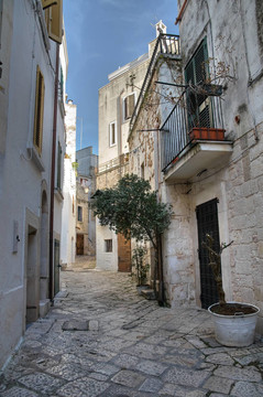小巷。韋爾薩諾。Apulia。