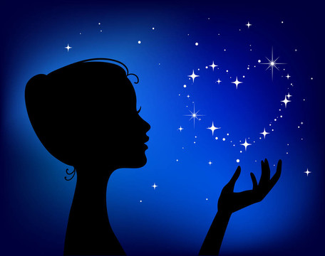 美女與明星心剪影