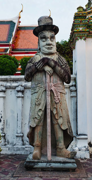 Chinese Buddah在佛寺廟；曼谷；泰國