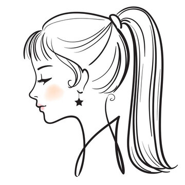 美女臉插畫