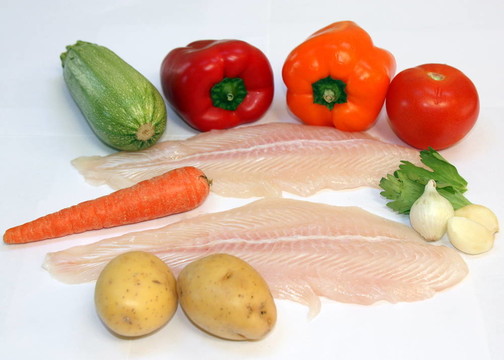 生魚和蔬菜