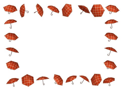 紅傘相框3D渲染