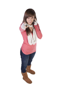 美麗的女孩給豎起大拇指