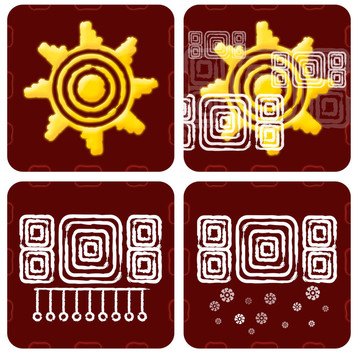 瑪雅風(fēng)格的天氣圖標